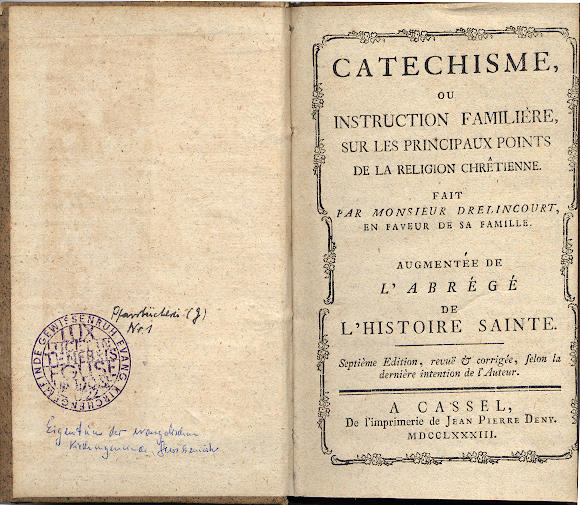 Katechismus aus Gewissenruh - bis 1825 war Französisch Schul- und Kirchsprache